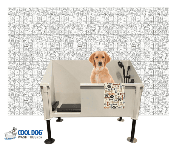 Cool Dog Wash Tubs - Doggie Tile Background