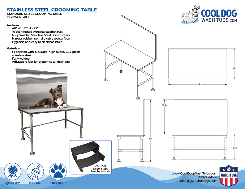 CoolDogWashTubs StandardSeries GroomingTable